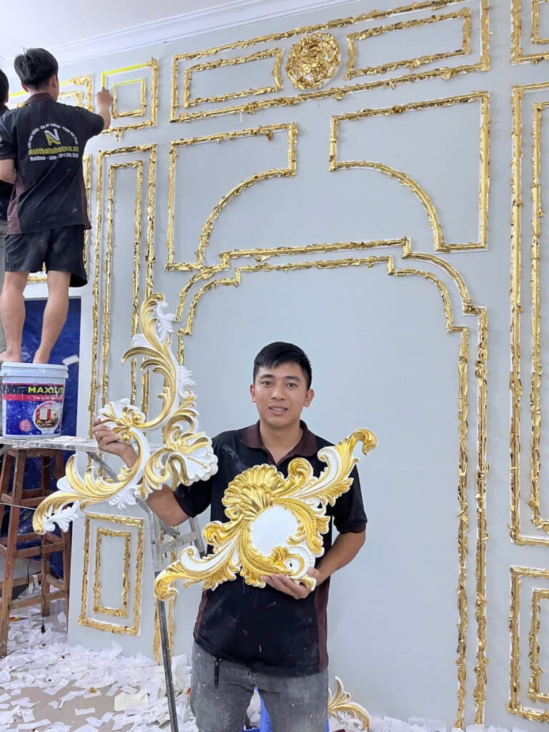  Phào chỉ thạch cao dát vàng giá rẻ tphcm